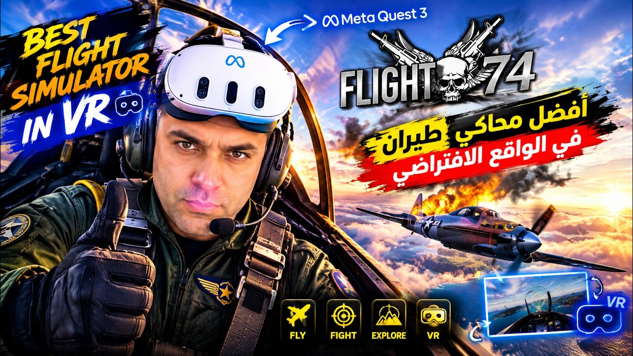 أفضل تجربة طيران VR على كويست 3 ✈️ Flight 74 Gameplay | محاكي الطيران في الواقع الافتراضي