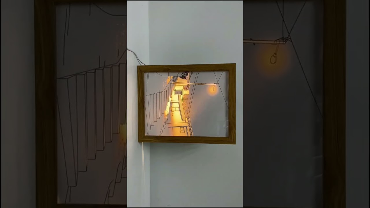 Ps Framed light painting/stairs under the street lights