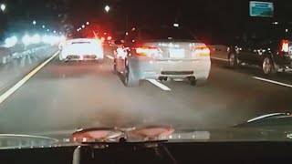 7 cars street racing through traffic in NYC