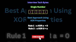 #89 Leetcode 136 | The XOR Magic Trick! Find the Unique Number #ytshorts #shorts #interviewtechbytes