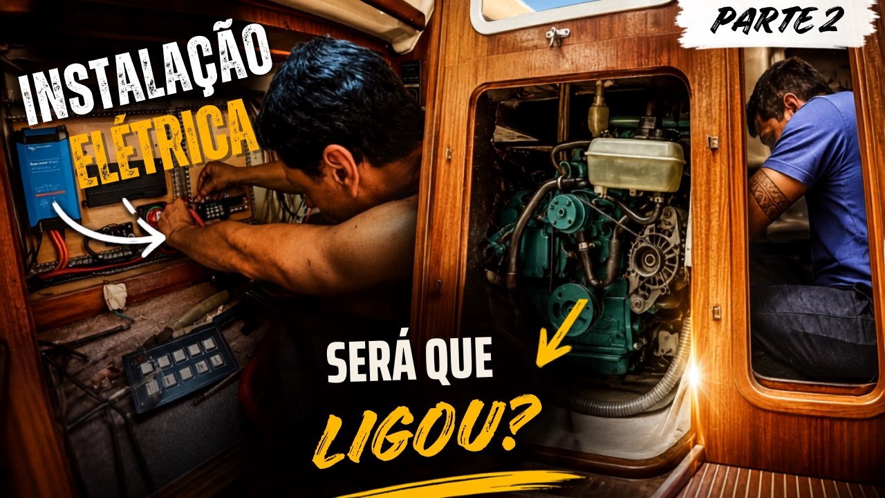 ⁣Fizemos toda a ELÉTRICA do nosso veleiro e.... será que o MOTOR FUNCIONOU?