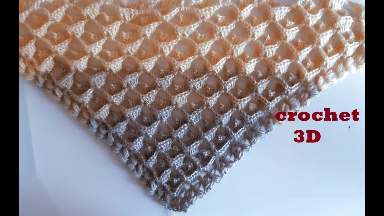 Chal a crochet - tejido en 3D - tutorial - tejido - ganchillo
