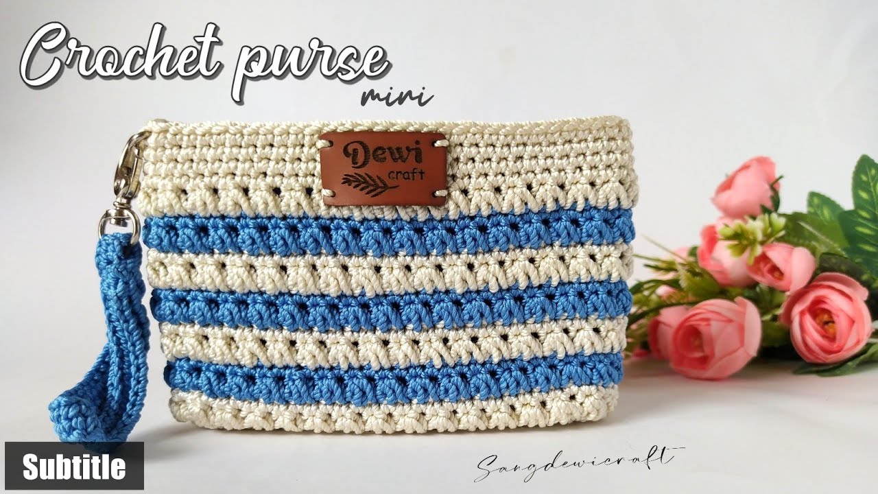 CROCHET PURSE TUTORIAL FOR BEGINNER - TUTORIAL MEMBUAT DOMPET RAJUT ...