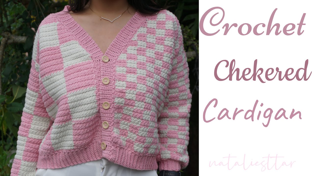 Как связать крючком клетчатый кардиган | легкое вязание крючком | nataliesttar