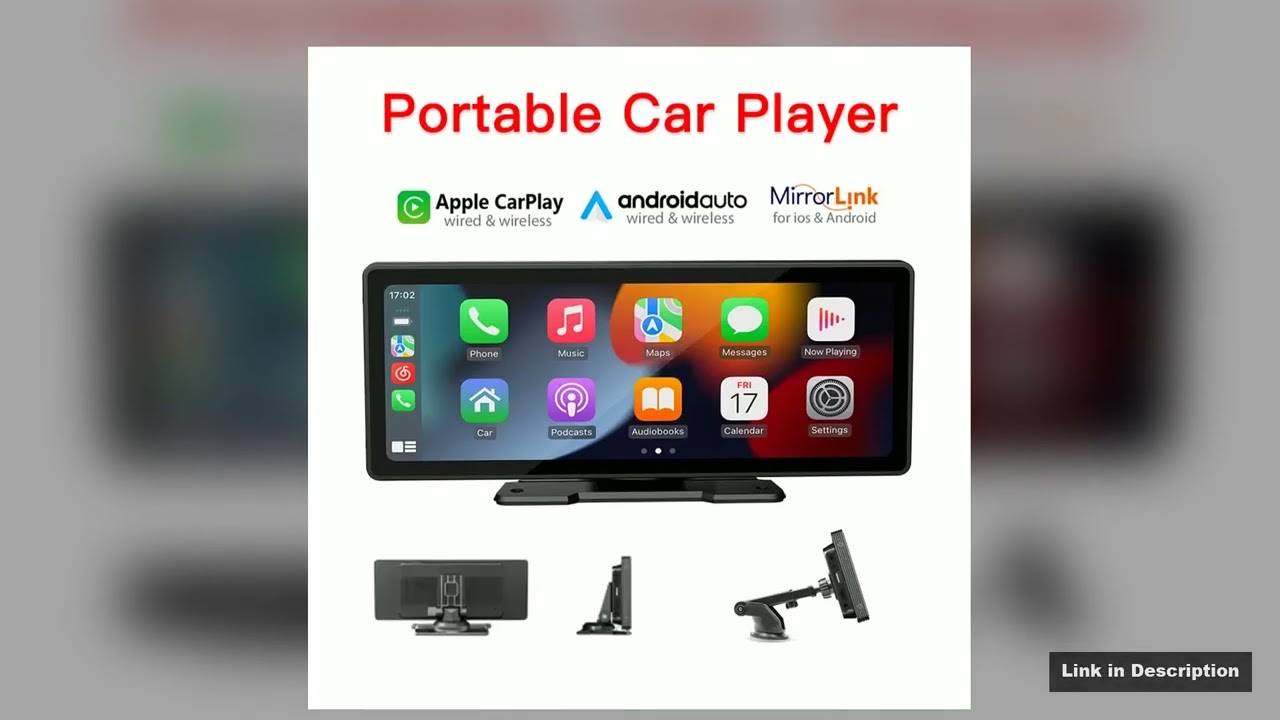 1026inch Wireless Carplay Android Auto MP5 Portable Smart Player IPS Touch Screen Bluetooth FM
