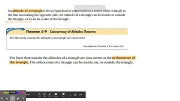 hon geo 5.3/5.4 - points of concurrency in triangles #2