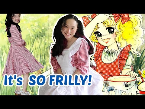 DIY Ruffled Gingham Dress and Frilly, Lacy Apron || Cottagecore sewing || Candy Candy Cosplay
