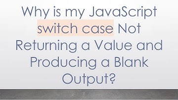 Why is my JavaScript switch case Not Returning a Value and Producing a Blank Output?