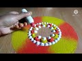 पीले और केसरी रंग की अनोखी रंगोली | SMALL, BEAUTIFUL RANGOLI