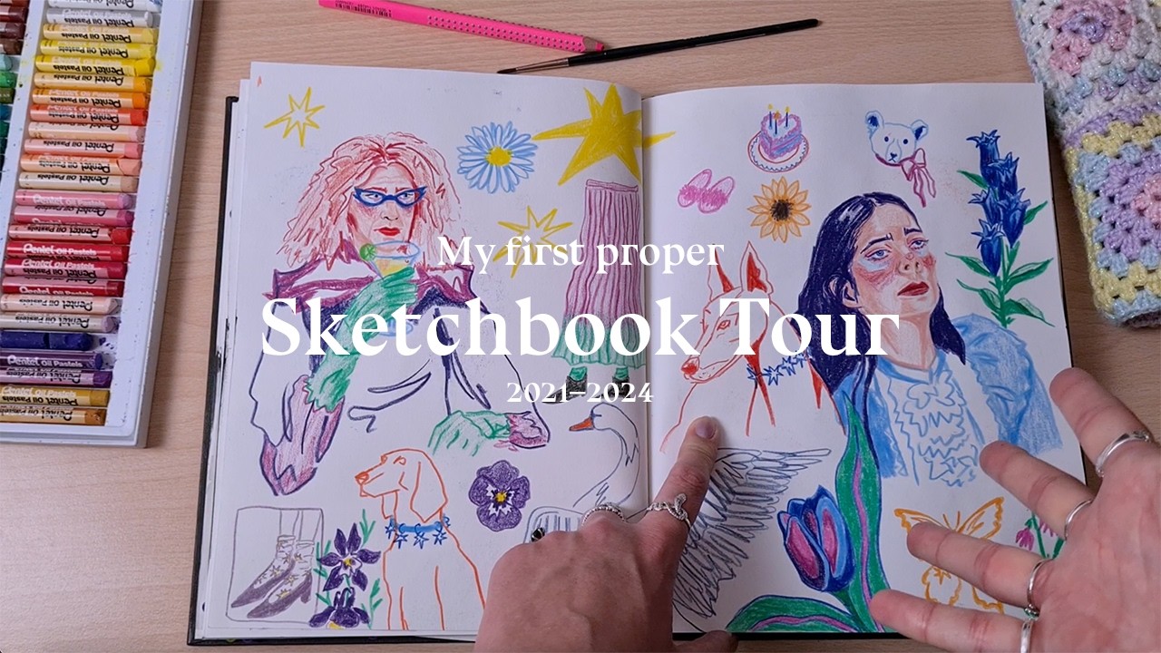 Sketchbook Tour 2021–2024 ⭐️ Mixed Media Sketchbook - YouTube