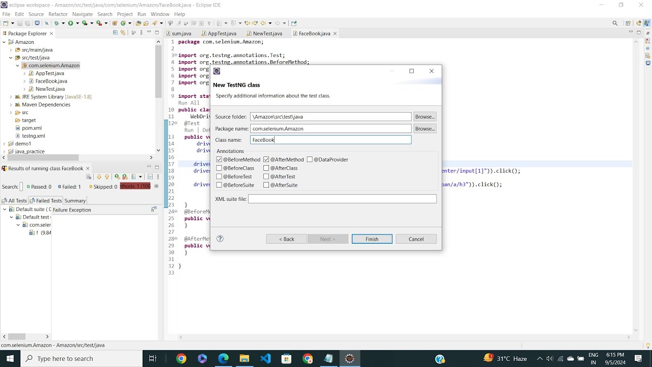 Setting new TestNg Class - YouTube