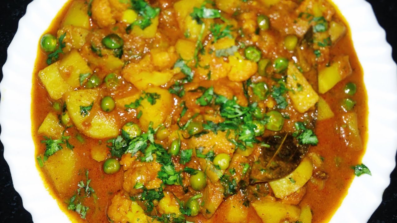 आलू,मटर ओर गोभी की रसदार सब्जी/how to make aloo gobhi ki sabji in hindi