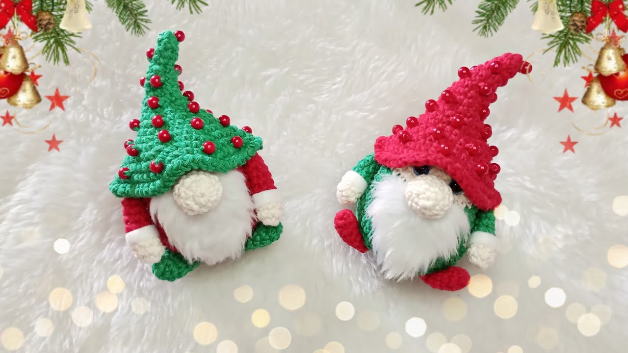 Enfeite de natal em crochê | Gnomos em amigurumi 🎁