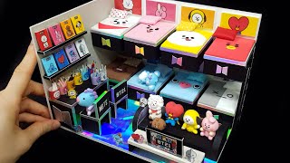 DIY Miniature Board house #5  - BTS \u0026 BT21 room decor !