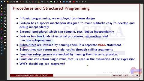Computational Physics -- FORTRAN 90/95 Subroutines used in Fortran90 -- MSc., SASTRA |Lecture-15|