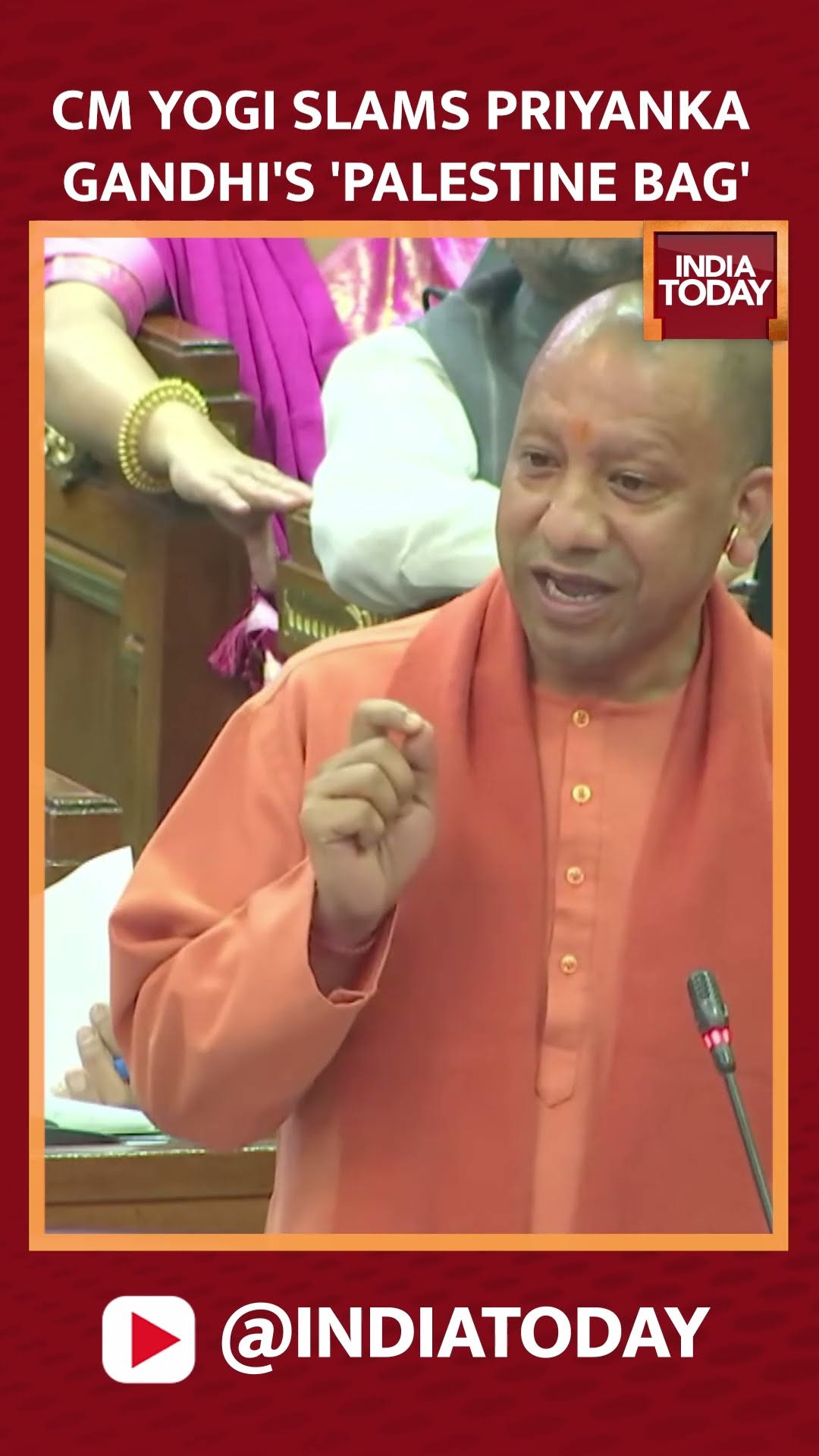 'Our Youth Going To Israel': Yogi Adityanath Mocks Priyanka Gandhi Over Palestine Bag #shorts