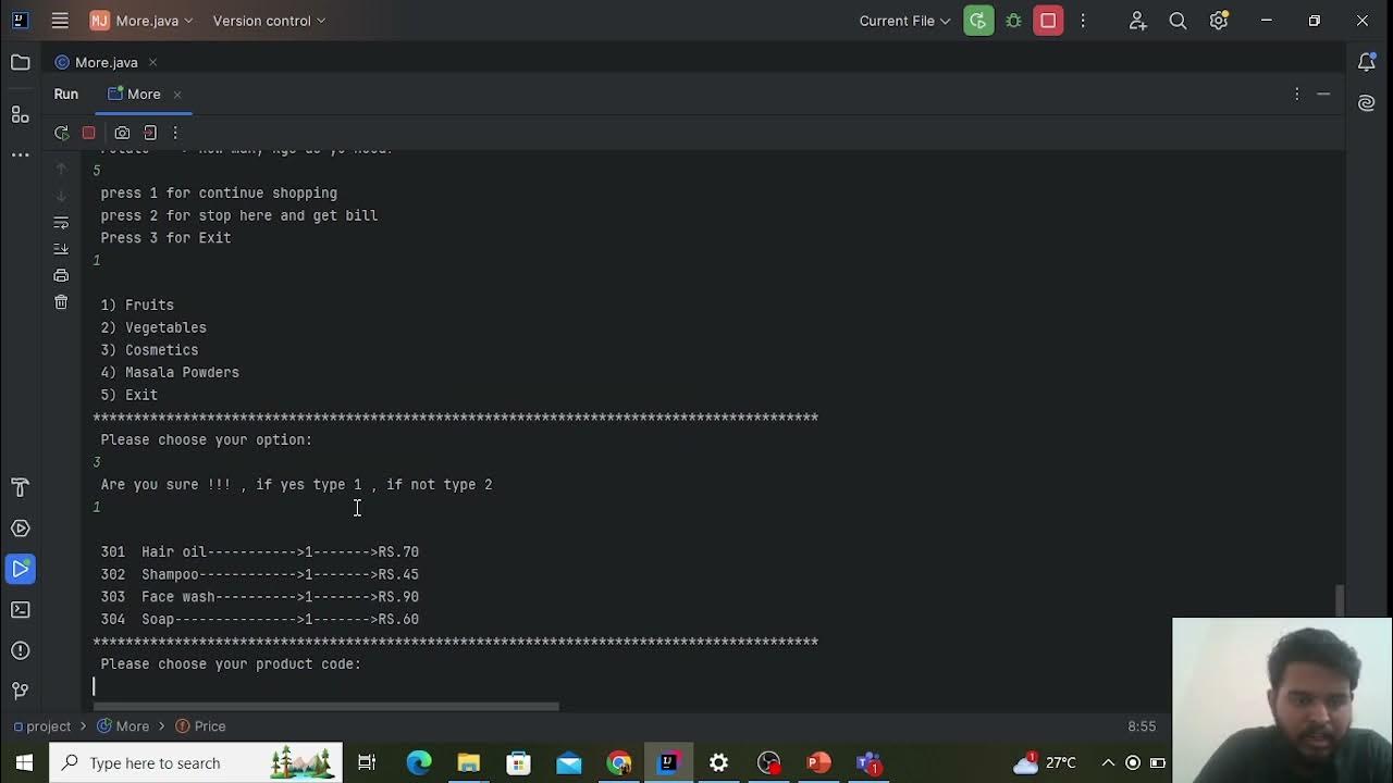 Console Based Grocery Store using Java - YouTube