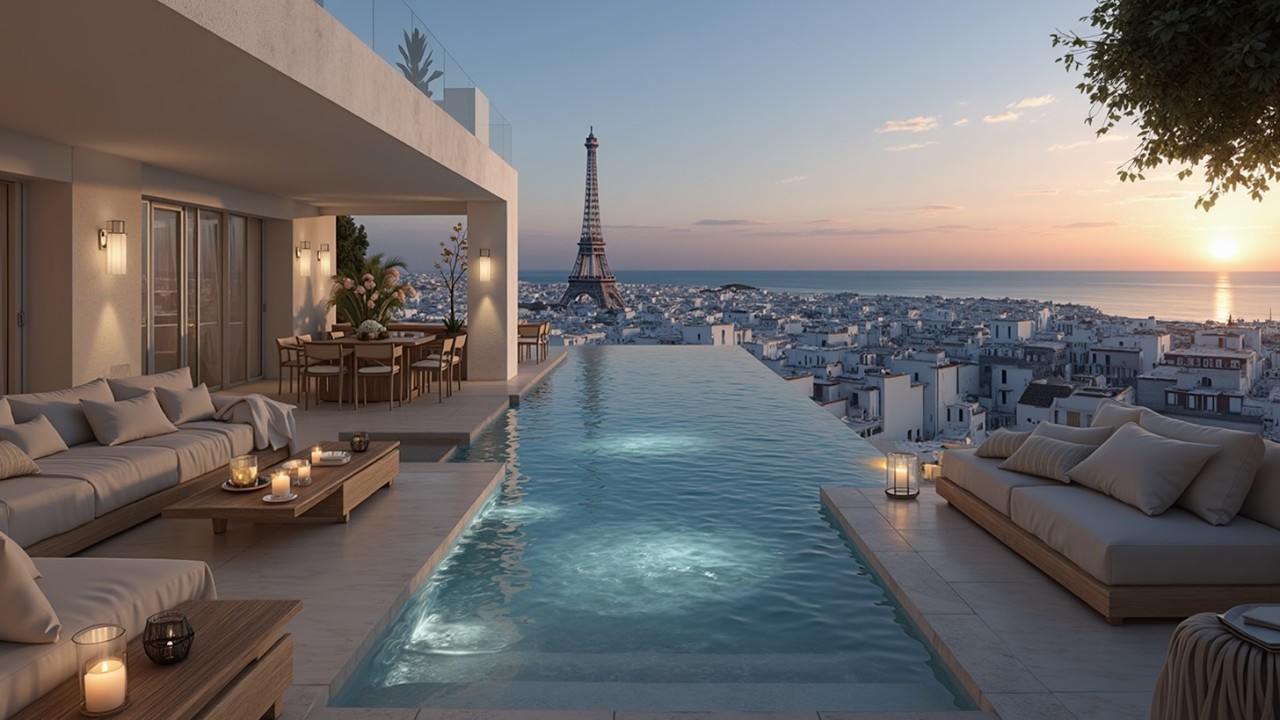 Luxury Chillout Paris Rooftop Pool ~ Relaxing Ambient Lounge Music for ...