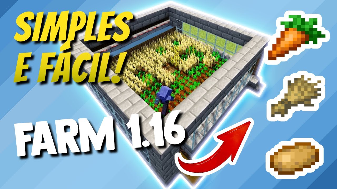 A MELHOR FARM DE TRIGO, CENOURA E BATATA - Minecraft Java 1.16.4 - YouTube