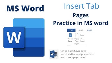 Pages | How to Insert Cover Page, Blank Page & Page Break in MS Word |Insert Tab