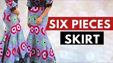 SIX PIECES SKIRT WITH TAIL, FULL LINING, ELASTIC BAND & ZIPPER | Cutting & Stitching Easiest Method