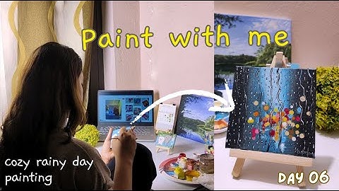 How to paint easy rain drops on glass | Acrylic bokeh effect tutorial