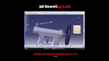Lathe Machine   Tail Stock Assembly with #catia #shorts