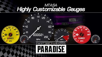 MTA:SA - Highly Customizable Gauges ( advanced speedometer & rpm )