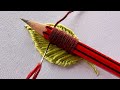 Gorgeous 3D leaf hand embroidery|latest leaf hand embroidery|kadhai design