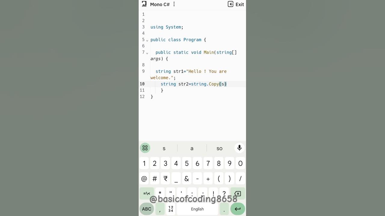18 - How to Copy One String to another String in C#👍 #basicofcoding# ...
