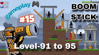 boom stick : bazooka puzzles gameplay level-91 to 95 #boomstick #level91 #level92 #level93 #level94
