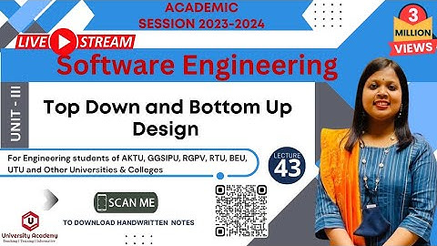 SE43: Top Down Design and Bottom Up Design Approach in Software Engineering