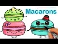 How to Draw Macarons Cute step by step Sweet Cartoon Desserts