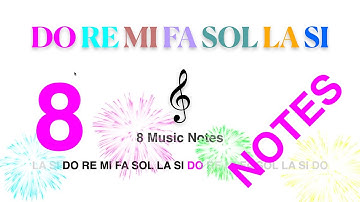 8 Notes, New Color Note: DO - Read Music Notes in Treble Clef (DO RE MI FA SOL LA SI)