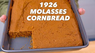 1926 Molasses Cornbread - Old Fashioned Cornbread Recipe - Old Cookbook Show