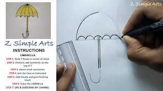 umbrella easy drawing