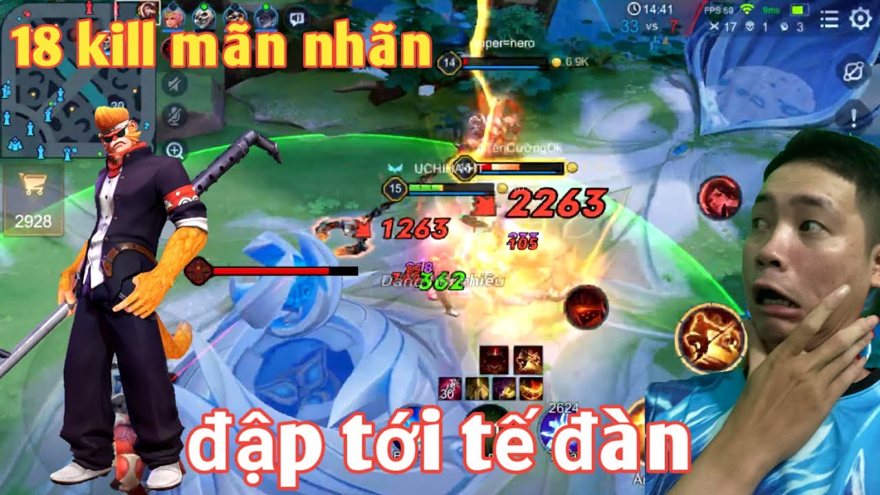 Liên Quân _ Ngộ Khá Trẩu Làm Loạn Team Bạn | Tới Tận Tế Đàn Truy Sát Kiếm Mega Kill