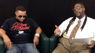 Ace AaRron of Bme Akron has a conversation with Preston “Freeze” Clark