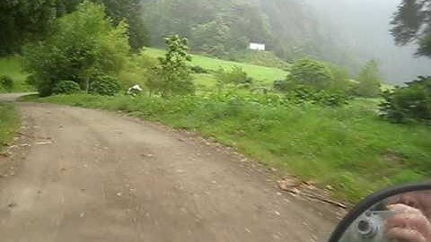 Riding the Scooter Around Lagoa Azul, Sete Cidades, Azores