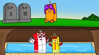It's a great idea to make an underground swimming pool - Numberblocks fanmade coloring story