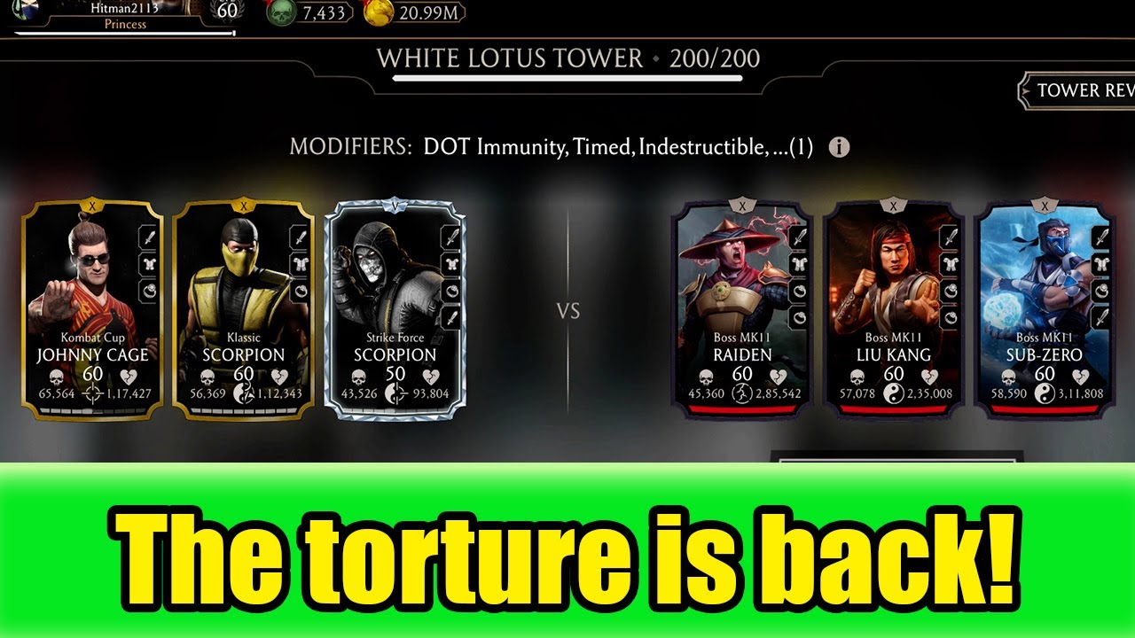 White Lotus Tower Boss 200 And Reward | MK Mobile