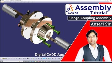 CATIA  Assembly Tutorial | In Hindi | CATIA Full Course | Flange Coupling | DigitalCADD | Ansari Sir