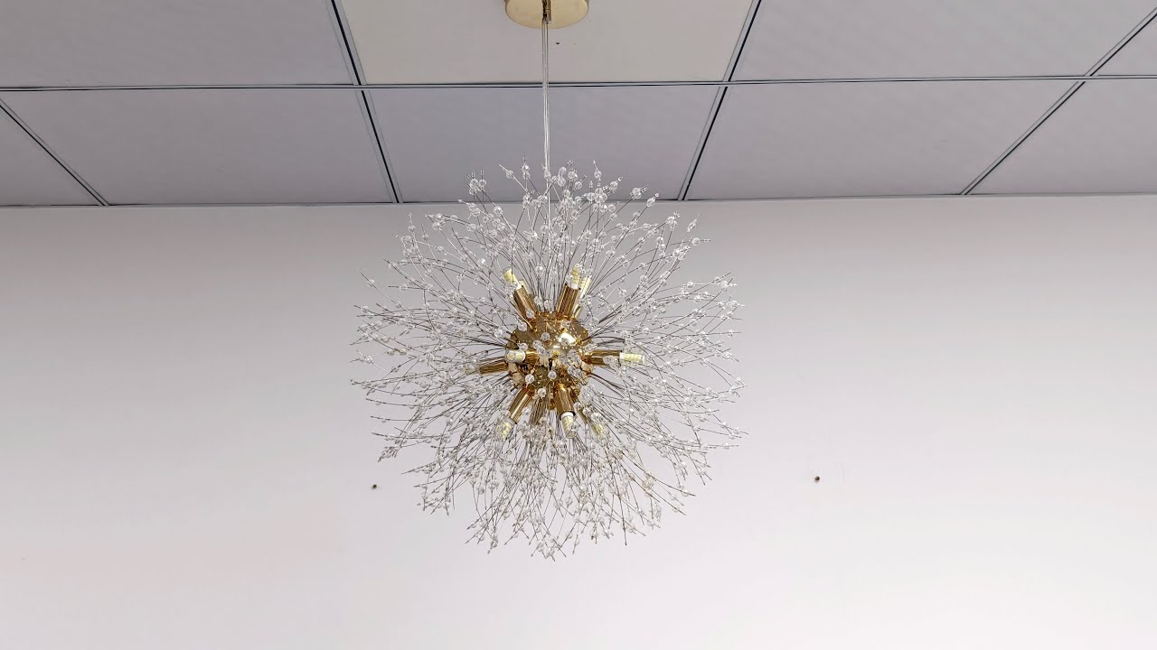 VAXLAMP Dandelion Gold / Silver Crystal Chandelier