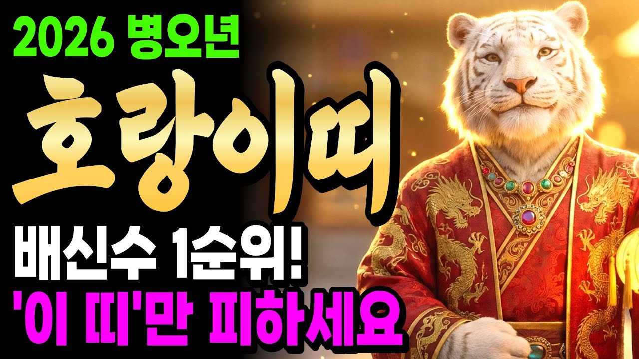 2026 병오년 호랑이띠운세, 배신 띠만 조심하면 천재일우의 일복 대운이 열립니다