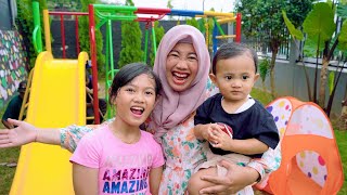 BIKIN TAMAN BERMAIN DI RUMAH 🎡 Perosotan Dan Ayunan | Salsa and Family