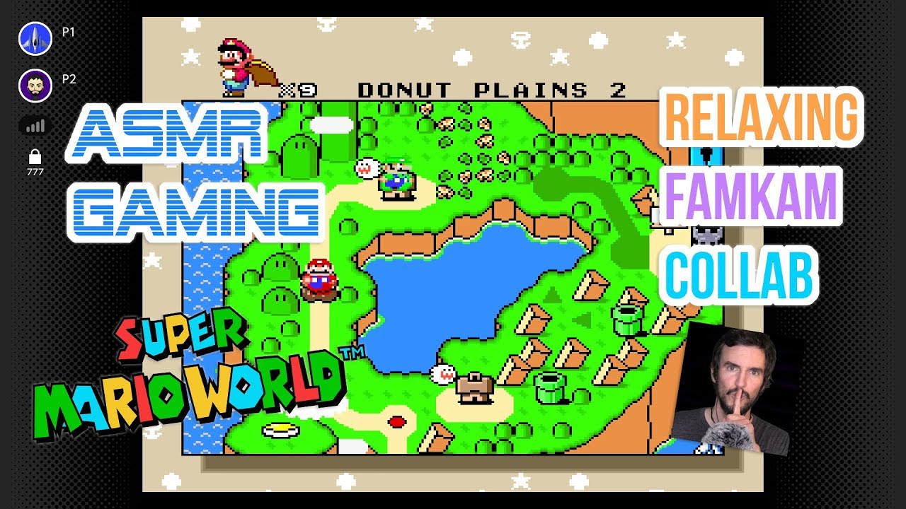 ASMR Gaming | Super Mario World Collab With FamKam ASMR Relaxing 🎮🎧Controller Sounds + Whispering😴💤