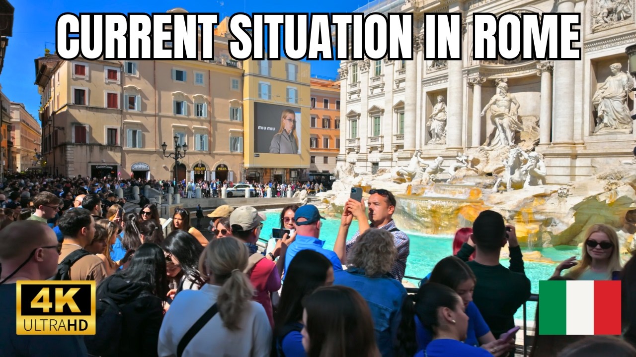 Рим в апреле 2025 🇮🇹 | Что на самом деле происходит сейчас – 4K пешеходный тур