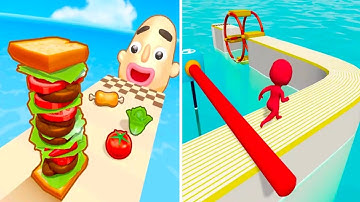 Sandwich Runner 🆚 Fun Race 3D - 🟩🔮🟩 All Max Levels Walkthrough Gameplay Android,IOS