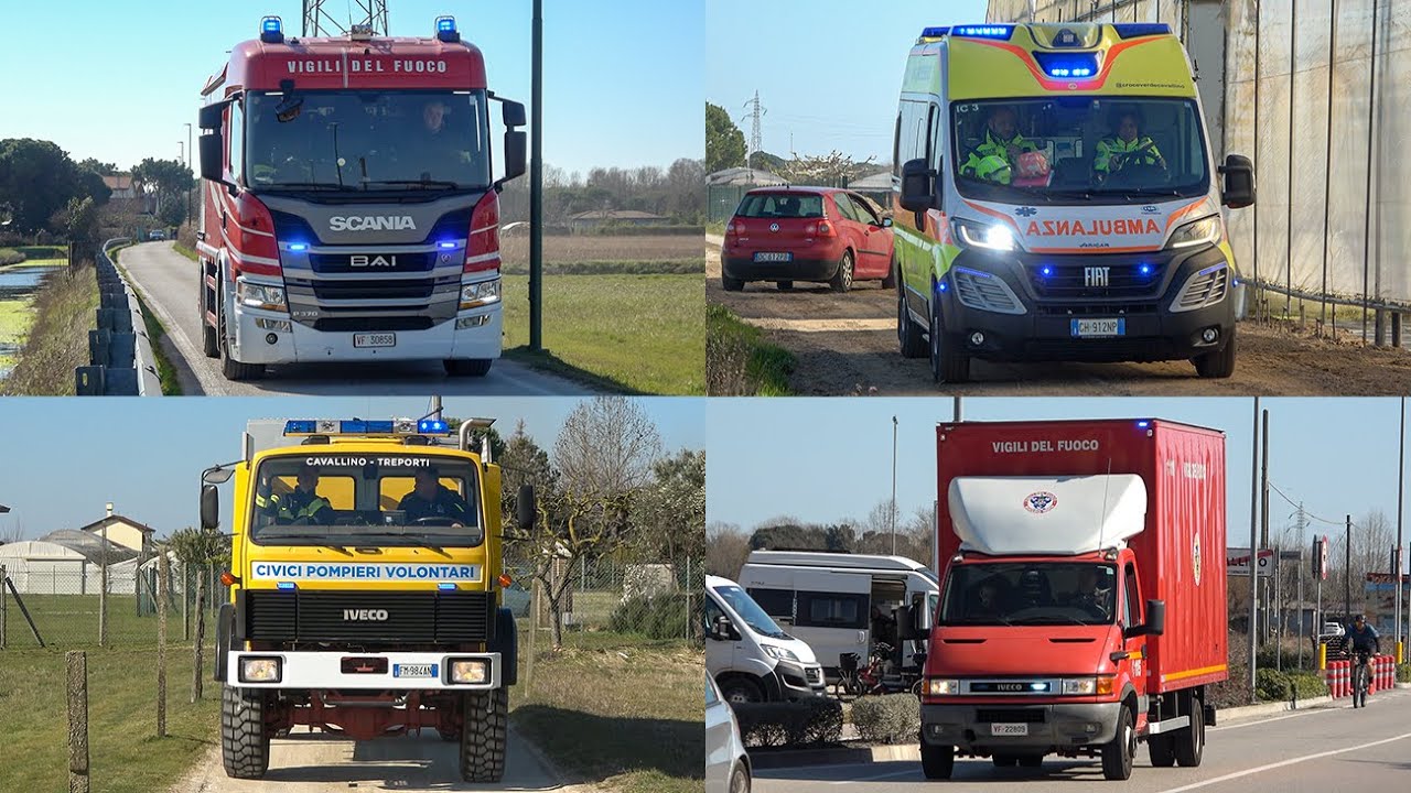 INCENDIO MAGAZZINO CAVALLINO - Vigili del Fuoco, Protezione Civile e Ambulanze in emergenza