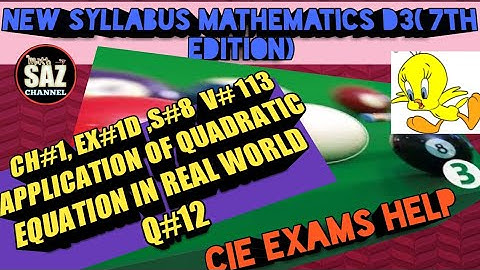 QUADRATIC EQQUATION|SOLVING QUADRATIC EQUATION BY MID TERM BREAKAGE ||NSM D3 EX#1D Q#12|SAZCHANNEL